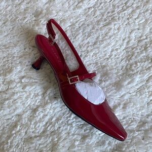 Anne Klein Red Patent Slingback Heels